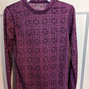 Xtek Magenta & Black Snowflake Compression Activewear Top Polyester Girls sz S